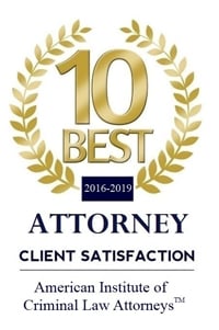 American Institute of Criminal Law Attorneys 10 Best attorney for client satisfaction 2016-2019