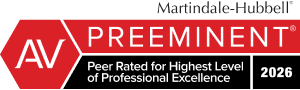 Martindale-Hubbell AV Preeminent Peer Rated for Highest Level of Professional Excellence 2026
